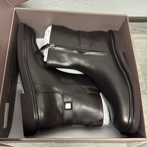 Franco Sarto Axel Ankle Boot In Dark Hickory Brown Leather - Picture 2 of 10